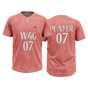 Camiseta de Béisbol Sublimada Profesional de 2 Botones, Camiseta Personalizada para Equipo de Softbol, Uniforme Deportivo Transpirable - Product Image 3