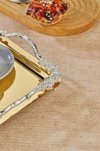 Plateau de service miroir haut de gamme, idéal pour le rangement de bijoux, la présentation de parfums, la décoration de coiffeuse et la présentation de cadeaux, provenant d'Inde. - Product Image 5