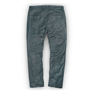 Pantalones de cuero lavado para hombre, de diseño moderno, servicio OEM, cómodos, transpirables y de primera calidad. - Product Image 2