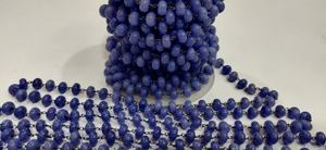 Chaîne de perles de tanzanite naturelle, forme ronde, lisse, 8 mm, vendue au mètre - Product Image 3