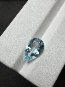 Aigue-marine bleue véritable, pierre précieuse naturelle, couleur Santa Maria, pour la fabrication de bijoux, bague, pendentif, cadeau pour collectionneur, 2,58 carats - Product Image 5