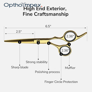Ciseaux à effiler à lame tranchante de qualité supérieure en acier inoxydable 4Cr13, 32 dents, pour droitiers, pour barbiers, stylistes, salons - Product Image 3