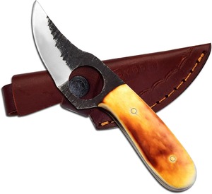 Couteau à dépecer, petit couteau de chasse à lame fixe, couteau à dépecer les os en acier au carbone, lame de 3 pouces, équipement de camping en plein air, lame fixe - Product Image 4