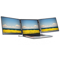 Moniteur portable ultra-fin double écran pour ordinateur portable 14 pouces IPS 1080P FHD LCD, extension triple écran Type-C Plug and Play, faible lumière bleue