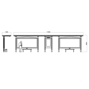 Cho đơn giản năng lượng mặt trời thân thiện với môi trạm xe buýt thép xe buýt nơi trú ẩn điện năng thấp thông minh kiosk với quảng cáo signage Led thời tiết - Product Image 6