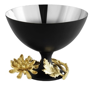Tazón de Metal con Acabado Dorado de Alta Calidad y Base Elevada para Uso en Cocina, Hogar, Hotel, Restaurante, Decoración del Hogar y Mesa - Product Image 2