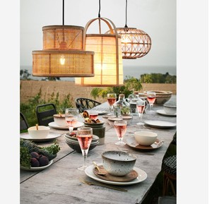 Boho Chic Style <b>Rattan</b> Lampshade Sustainable 2-Tier Pendant Light Shade Modern Pastoral Ceiling Hanging <b>Lantern</b> Cover - Product Image 3