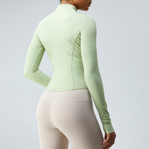 Veste de yoga réversible à fermeture éclair pour femme, séchage rapide, hauts à manches longues pour la course, vêtements de fitness respirants, coupe ajustée - Vente en gros - Product Image 2