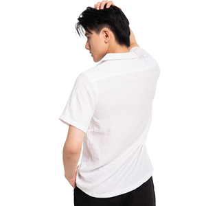 Chemise décontractée pour homme à manches courtes et col marin, 100% coton popeline, respirante, idéale pour l'été - Product Image 4