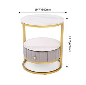 Oferta de Navidad: Mesas Auxiliares de Diseño Elegante con Cubierta de Mármol y Base Metálica Dorada para Sala de Estar, Hotel u Oficina - Product Image 5