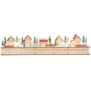 Calendario dell'Avvento Effetto Legno con 24 Luci LED e Cassetti Conto alla Rovescia per Decorazioni Natalizie - Product Image 1