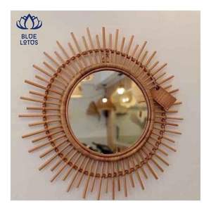 LIMITED OFFER 2026 Rattan Mirror Handmade <b>Frame</b> Wall Decor Brighten Walls And Enhance Interior Style For Cafe - Product Image 4