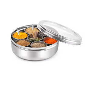 7 Compartment Stainless Steel Spice <b>Box</b> with Machine for Eco-Friendly Kitchen Tableware Storage From Delhi - Product Image 1