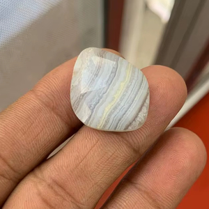 Cabochon d'agate bleue faite à la main, pierre précieuse naturelle d'agate bleue, taille ovale, pierre précieuse en vrac, agate bleue - Product Image 1