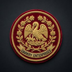 Handmade Bullion Wire Embroidery Scimitar and Crescent Patch Silver <b>Thread</b> Star Emblem for Masonic Regalia and Velvet Cap Badges - Product Image 4