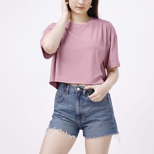 เสื้อยืดแฟชั่นคุณภาพสูงสำหรับผู้หญิง ผลิตจากผ้าฝ้าย/โพลีเอสเตอร์ ระบายอากาศได้ดี แห้งเร็ว ปรับแต่งได้ - Product Image 5