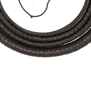 Vente en gros Nouveauté 2025 Fouet de boucher en cuir Nubuck véritable à 12 tresses, 0,4 pied de large, 0,4 pied de long, produit équestre robuste à prix abordable - Product Image 3