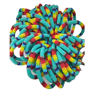 Pulseras Románticas con Borlas de Cuentas de Vidrio Verde para Niños, Regalo y Artesanía Asthamangal - Product Image 1