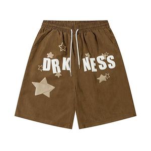 กางเกงขาสั้นระบายอากาศสำหรับผู้ชายกางเกงขาสั้นแนวสตรีทแบบมีเชือกผูกปักลายสำหรับฤดูร้อน - Product Image 4