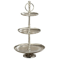 Support à gâteau rond en métal blanc minimaliste moderne antiadhésif avec base surélevée et taille personnalisée en 2 parties pour une présentation élégante sur table