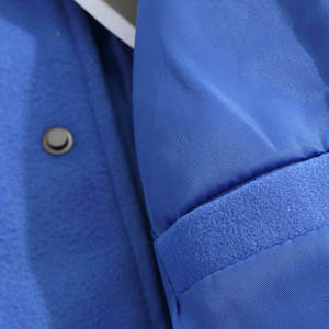 Veste universitaire bleue unisexe, style preppy, en polaire, coupe classique, col rabattu, simple boutonnage, pour l'automne - Product Image 2