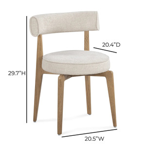 Modern Upholstered Garden <b>Chair</b> Solid Wood <b>Dining</b> Side <b>Chair</b> <b>Cushioned</b> <b>Seat</b> Outdoor Patio Furniture - Product Image 4
