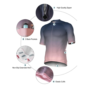 Maillot de Ciclismo para Hombre, Manga Corta, Protección UV, Tejido Transpirable, Ropa de Ciclismo Resistente, Ropa Deportiva - Product Image 2