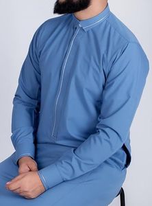 New Arrival Muslim Arabic Turkish Qatari <b>Men</b> Long Robes Islamic Thobes High Quality Soft <b>Thobe</b> Saudi Arab Collar <b>Men</b> Jubba <b>Thobe</b> - Product Image 3