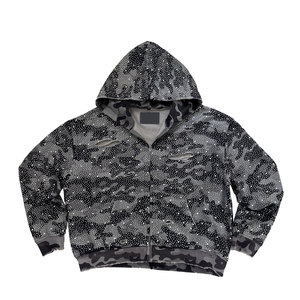 Sudadera con Capucha de Invierno para Mujer, Diseño Exclusivo, 100% Algodón, con Pedrería y Logotipo Frontal, Servicio OEM y Embalaje Personalizado - Product Image 1