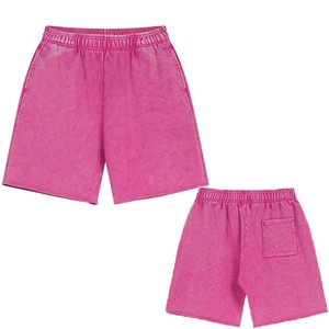 Shorts Bermuda Décontractés Orange Uni pour Hommes, Taille Élastique, Poches, Tissu Léger et Respirant en Mélange de Coton, OEM ODM - Product Image 5