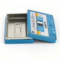 Boîte en métal personnalisée en forme de cassette audio, mini boîte rectangulaire en métal pour le stockage de cadeaux et d'artisanat