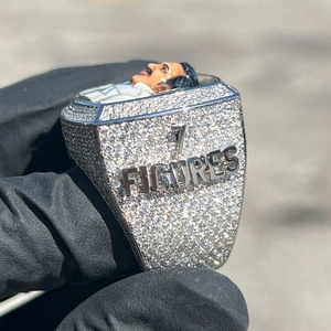 Luxury Custom Photo Moissanite <b>Ring</b> Iced Out Portrait <b>Ring</b> Hip Hop <b>Statement</b> <b>Ring</b> <b>Silver</b> Tone Personalized Jewelry - Product Image 2
