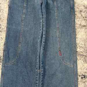 Jeans en denim à jambe large sur mesure, coupe ample, style streetwear décontracté pour hommes et femmes, OEM ODM - Product Image 4