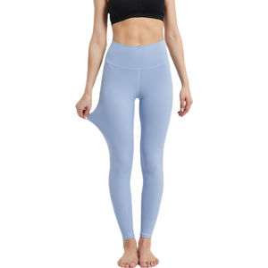 Leggings de sport sur mesure taille haute pour femme, avec fermeture élastique, en Spandex/Nylon uni – Vente en gros - Product Image 4