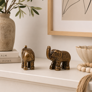 SHUBHAM Mini Figura de Elefante de Latón Sólido, Estatua de Elefante Hecha a Mano, Decoración para el Hogar, Oficina, Estante, Regalo de la Suerte - Product Image 2