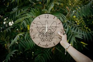 Personalized Solid Oak Wall <b>Clock</b>: Engraved Wood <b>Clock</b> - Product Image 3