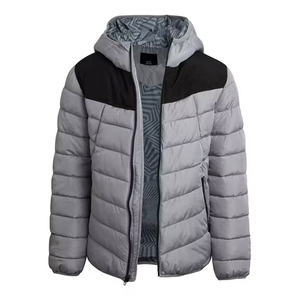 Hot Sale Custom Hooded Puffer Down <b>Jacket</b> Color Blocking Fashion Wear Casual Outerwear Coat Regular Fit Windproof Filled Coat - Product Image 1