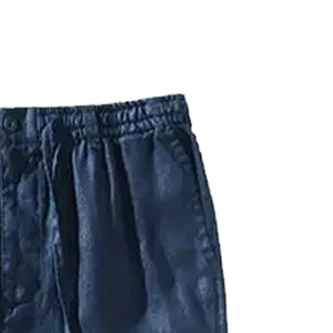 Pantalones Oxford de Algodón Azul Marino para Hombre, Cintura Elástica con Cordón, Joggers Casuales Transpirables de Peso Medio para Primavera - Product Image 2
