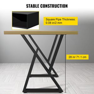 Gambe per Tavolo e Panca in Metallo Resistente 28x18 Pollici, Gambe a Z in Ferro Battuto per Tavoli da Caffè, per Parchi e Palestre - Product Image 3