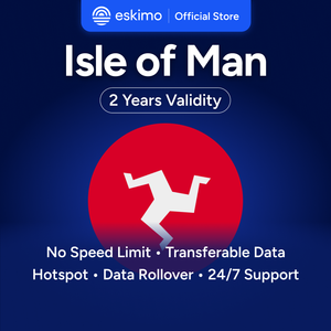 Tarjeta SIM Electrónica (ESIM) Eskimo Travel Isle of Man de 10 GB, Datos de Alta Velocidad 4G/5G, No Requiere SIM Física, Validez de 2 Años, Datos Ilimitados con Rollover - Product Image 1