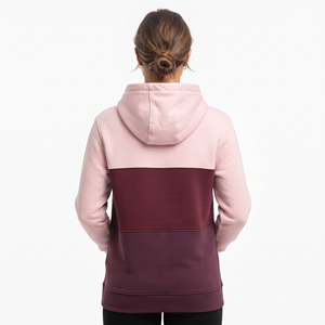 Sudadera con capucha informal de bloques de color para mujer al por mayor, de manga larga con bolsillo canguro - Product Image 6