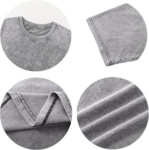 เสื้อยืดแขนสั้นวินเทจผ้าฝ้าย 100% 230gsm ขายส่ง ปรับแต่งโลโก้ได้ พิมพ์ลายเสื้อยืดโอเวอร์ไซส์ เสื้อยืดผู้ชายแบบฟอกสี - Product Image 5