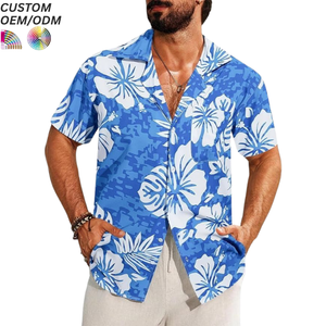 Casual Summer Breathable Single-Breasted 100% <b>Polyester</b> <b>Shirts</b> for Men - Product Image 4