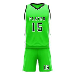 Uniforme de basket-ball unisexe personnalisé pour hommes et femmes, respirant, séchage rapide, 100% polyester, logo imprimé par sublimation, ensemble veste et short - Product Image 5