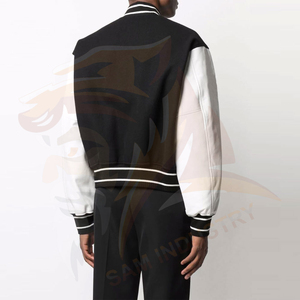 Chaqueta Varsity de Cuero PU Personalizada para Hombre, Estilo Urbano con Letras Bordadas, Nueva Colección - Product Image 2