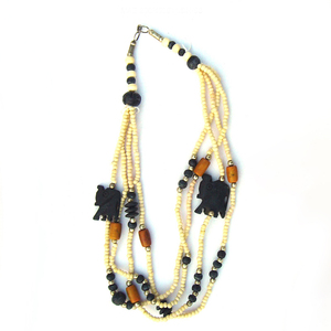 Collar Étnico de Cuentas de Hueso con Dijes en Forma de Corazón, Cuentas de Hueso de Colores, Joyería de Moda Unisex de Múltiples Hilos para Fiesta Hindú - Product Image 2