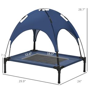 Cuccia Portatile per Cani da 30 Pollici Blu Scuro con Tettuccio Parasole Anti-UV per Animali di Piccola Taglia e Gatti, Rimovibile e Lavabile - Product Image 3