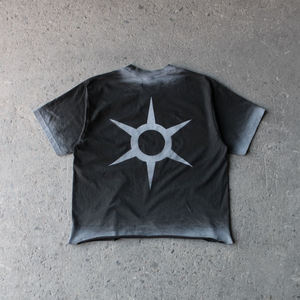 Custom Heavy Weight Cotton Short Sleeve <b>Tshirt</b> Custom DTG Printing Logo Mens Oversized Boxy Fit Raw Stone Washed T Shirt - Product Image 5