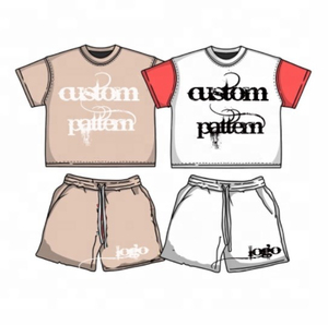 Conjunto de Camiseta y Pantalones Cortos para Hombre, Verano 2026, Estilo Desgastado con Acabado Ácido, Sin Mangas, Dobladillo Crudo, 2 Piezas - Product Image 1