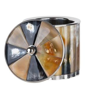 Seau à glace en corne naturelle avec incrustation en acier inoxydable au meilleur taux à vendre et articles de fête polis de la meilleure qualité à vendre - Product Image 1